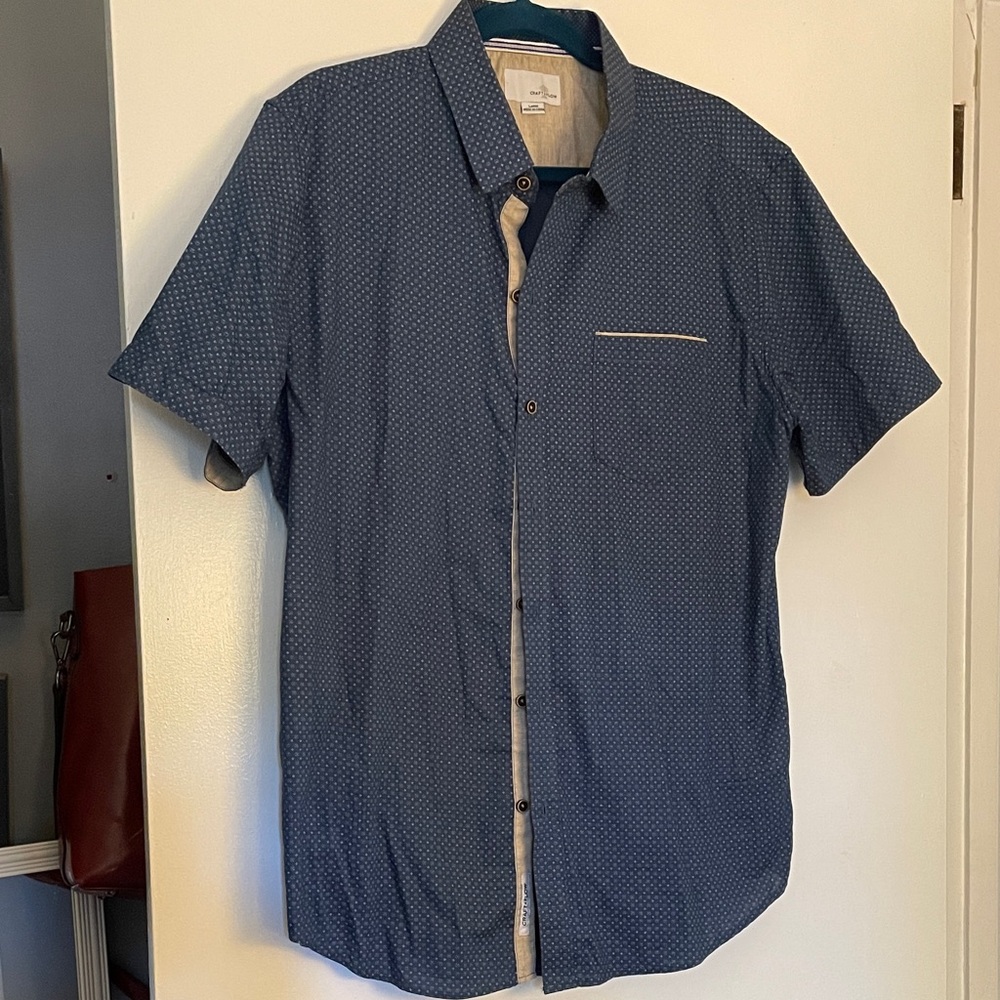 SUMMER CLOSE OUT SALE! Men's Casual Button-Down Shirt in Navy